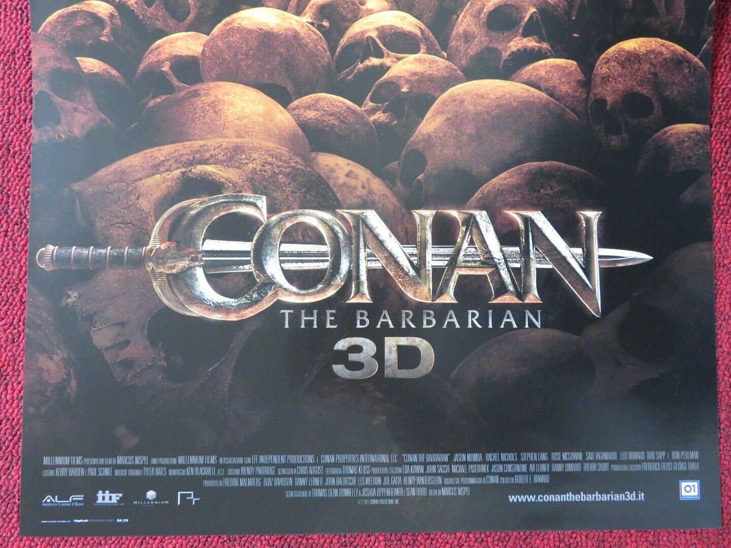 CONAN THE BARBARIAN ITALIAN LOCANDINA (26.5"x12.5") POSTER JASON MOMOA 2011 - Rendezvous Cinema