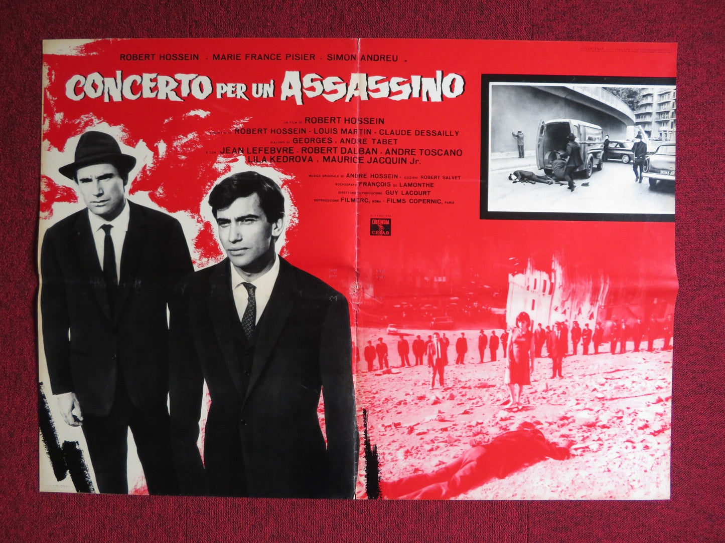 CONCERTO PER UN ASSASSINO ITALIAN FOGLIO POSTER ROBERT HOSSEIN PISIER 1964 Rendezvous Cinema Movie posters