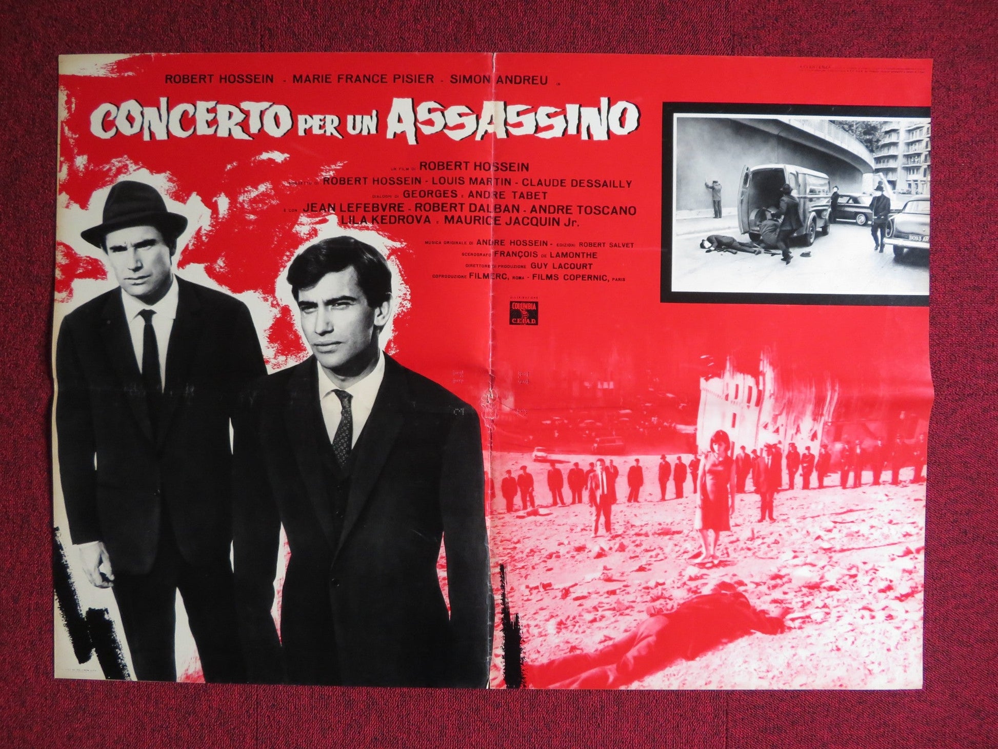 CONCERTO PER UN ASSASSINO ITALIAN FOGLIO POSTER ROBERT HOSSEIN PISIER 1964 Rendezvous Cinema Movie posters