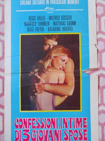CONFESSIONI INTIME DI 3 GIOVANI SPOSE ITALIAN LOCANDINA (27.5"x13") POSTER 1969 Movie posters
