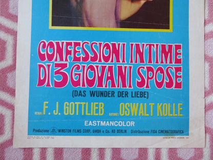 CONFESSIONI INTIME DI 3 GIOVANI SPOSE ITALIAN LOCANDINA (27.5"x13") POSTER 1969 Movie posters