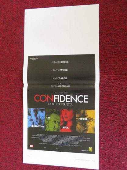 CONFIDENCE ITALIAN LOCANDINA (27.5"x13") POSTER EDWARD BURNS RACHEL WEISZ 2003 Movie posters