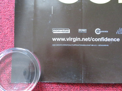 CONFIDENCE UK QUAD (30"x 40") ROLLED POSTER EDWARD BURNS RACHEL WEISZ 2003 Rendezvous Cinema Movie posters