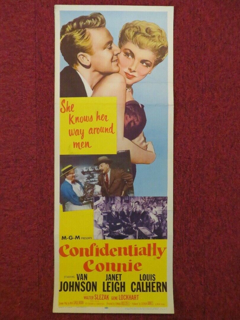 CONFIDENTIALLY CONNIE US INSERT (14"x 36") POSTER JANET LEIGH VAN JOHNSON 1953 Movie posters