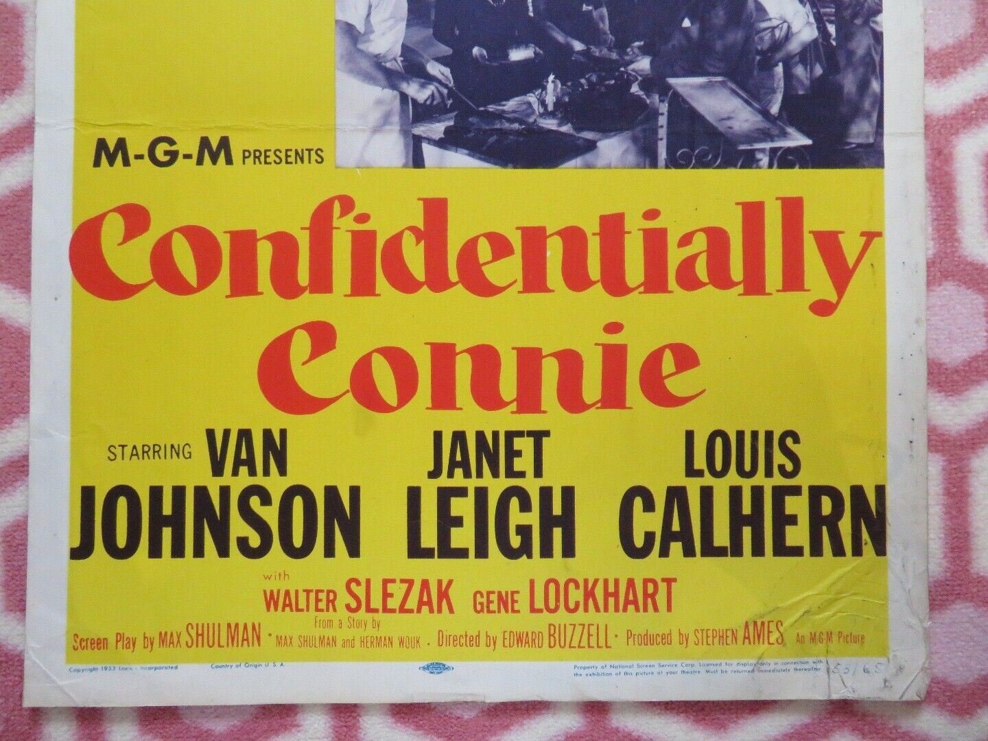 CONFIDENTIALLY CONNIE US INSERT (14"x 36") POSTER VAN JOHNSON JANET LEIGH 1953 - Rendezvous Cinema