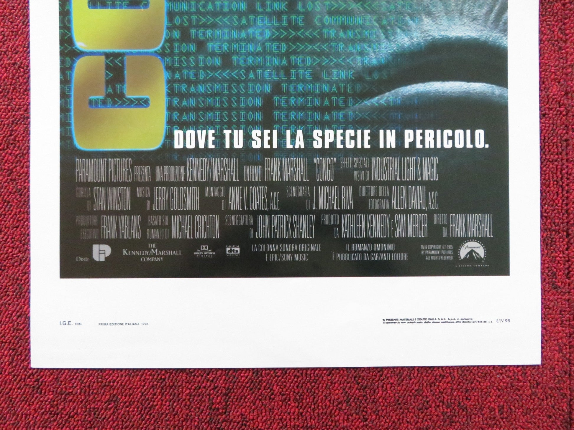 CONGO ITALIAN LOCANDINA POSTER LAURA LINNEY TIM CURRY 1995 Rendezvous Cinema Movie posters