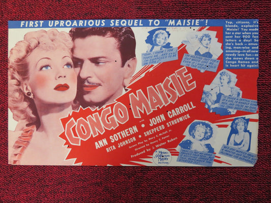 CONGO MAISIE U.S HERALD ANN SOTHERN JOHN CARROLL 1940 Rendezvous Cinema Movie posters