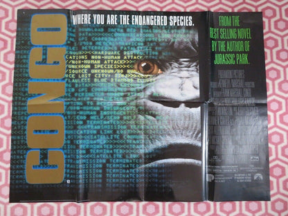 CONGO UK ORIGINAL QUAD POSTER MICHAEL CHRICHTON BIG MONKEY POSTER Movie posters