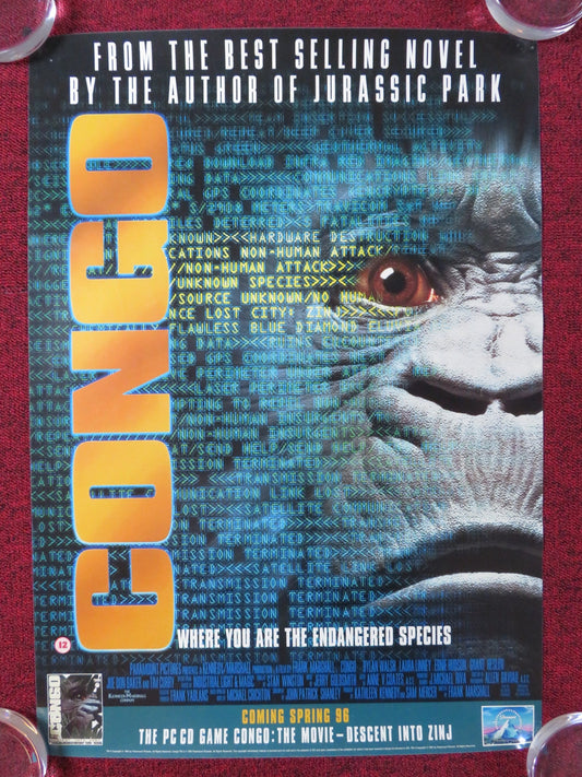 CONGO VHS POSTER DYLAN WALSH LAURA LINNEY 1995 Rendezvous Cinema Movie posters