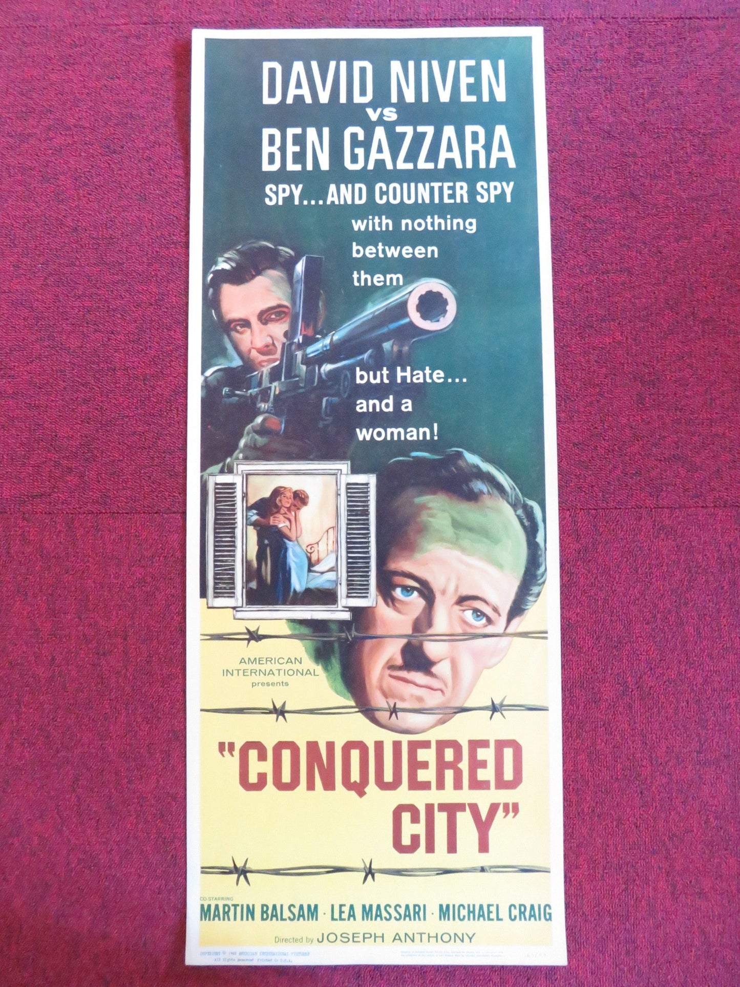 CONQUERED CITY US INSERT (14"x 36") POSTER DAVID NIVEN BEN GAZZARA 1965 Rendezvous Cinema Movie posters