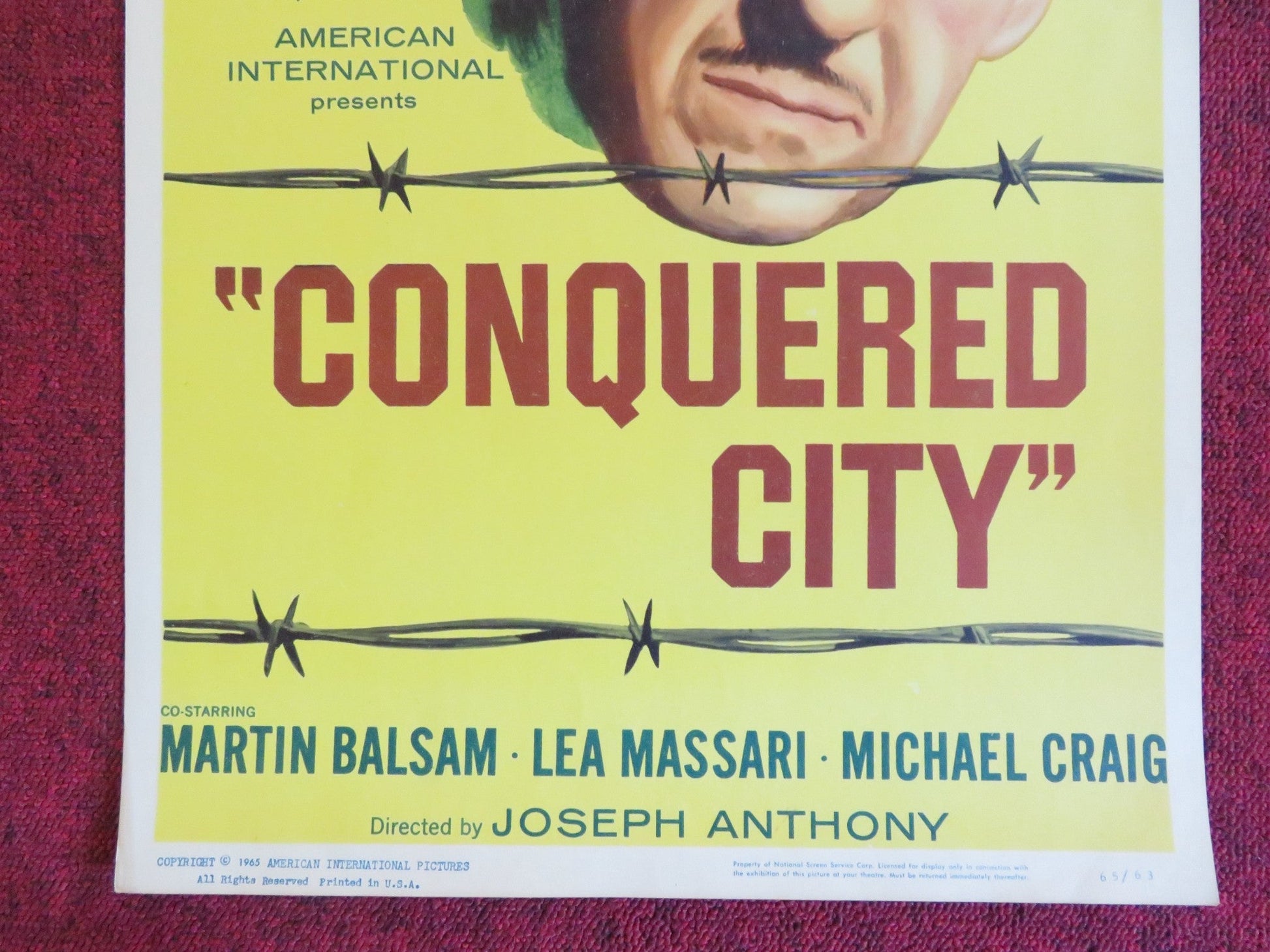 CONQUERED CITY US INSERT (14"x 36") POSTER DAVID NIVEN BEN GAZZARA 1965 Rendezvous Cinema Movie posters