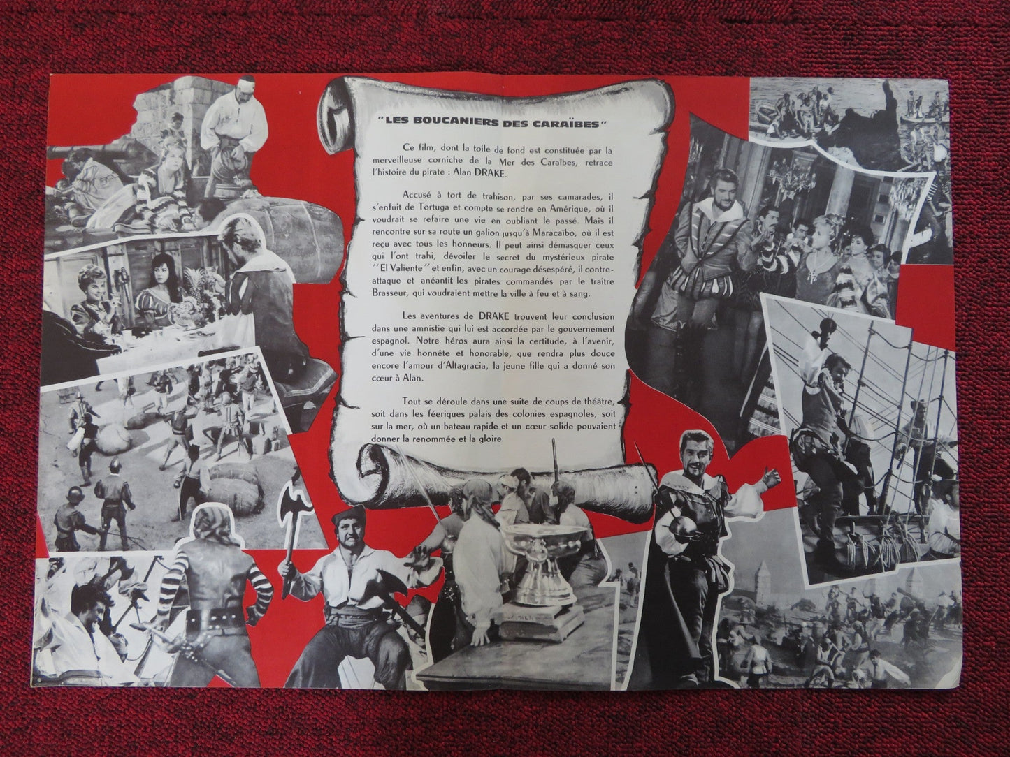 CONQUEROR OF MARACAIBO FRENCH BROCHURE HANS VON BORSODY LUISELLA BONI 1961 Rendezvous Cinema Movie posters