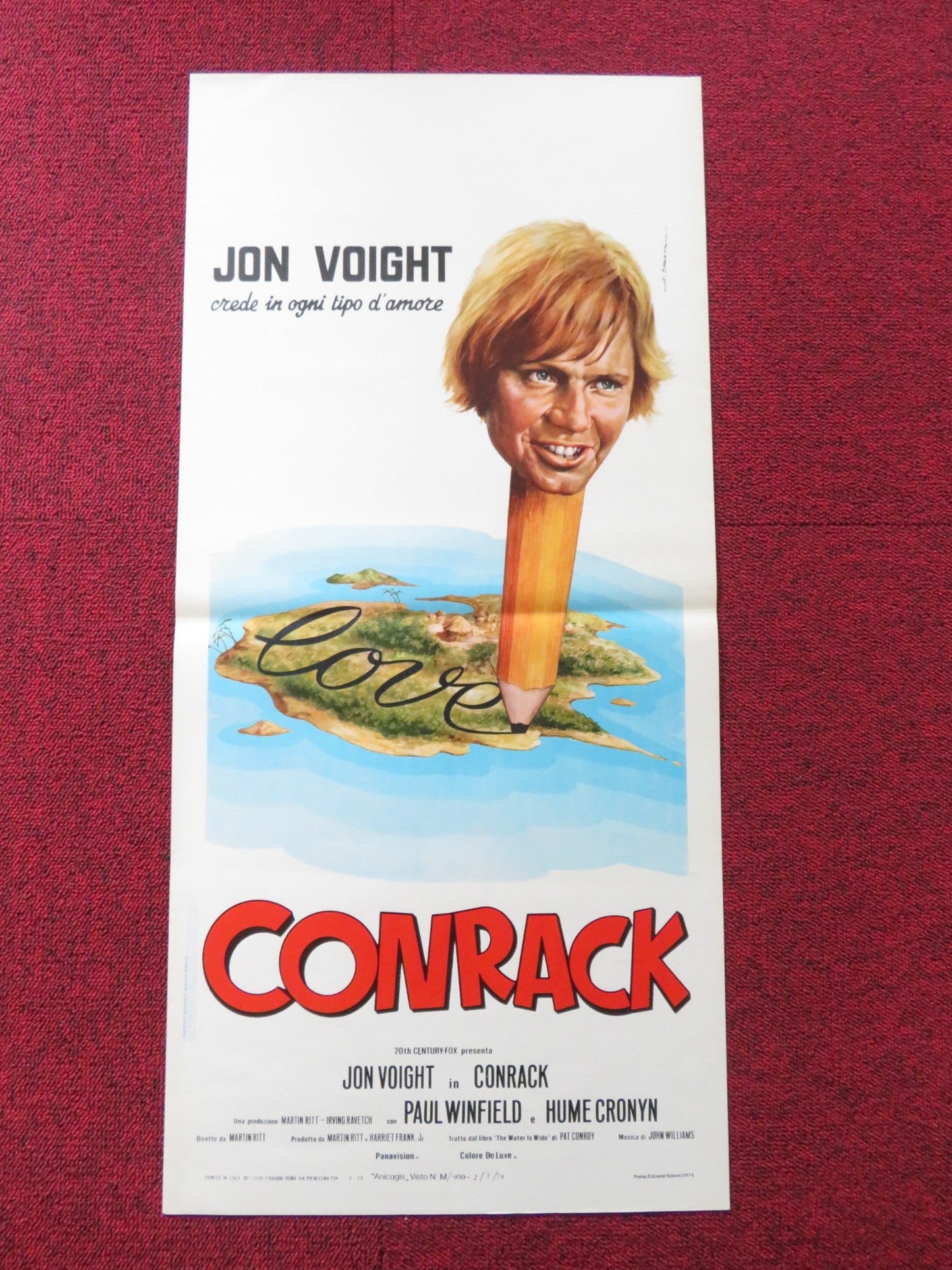 CONRACK ITALIAN LOCANDINA POSTER JON VOIGHT PAUL WINFIELD 1974 Rendezvous Cinema Movie posters