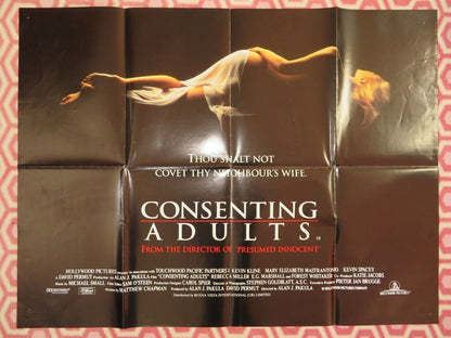 CONSENTING ADULTS BRITISH QUAD (30"x40") POSTER KEVIN KLINE KEVIN SPACEY 1992 Movie posters