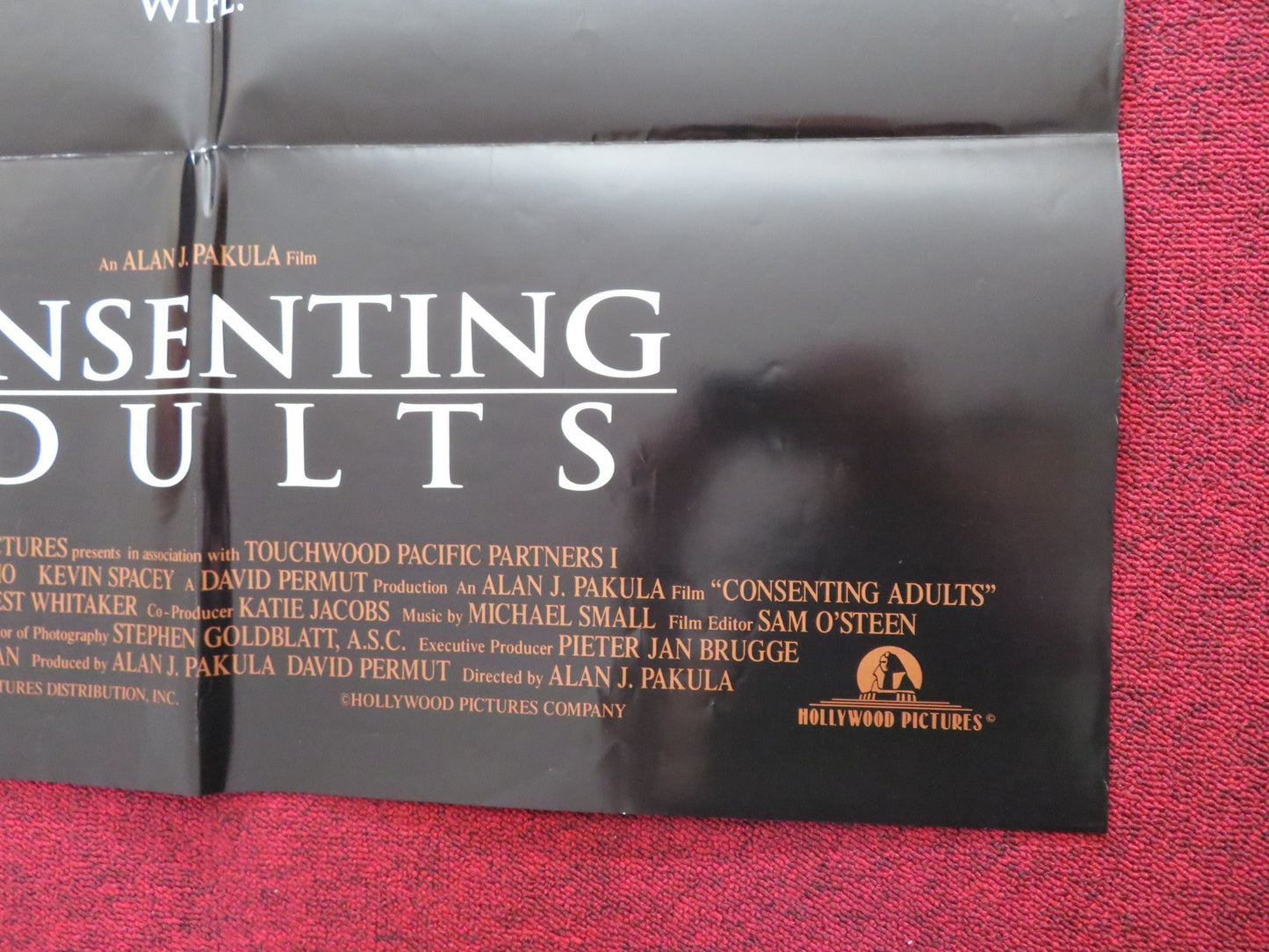 CONSENTING ADULTS FOLDED US ONE SHEET POSTER KEVIN KLINE REBECCA MILLER 1992 Rendezvous Cinema Movie posters