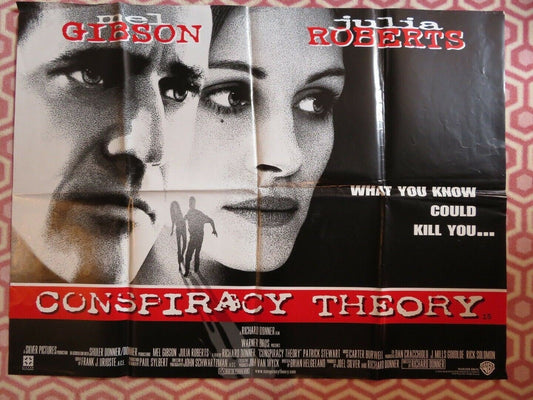 CONSPIRACY THEORY BRITISH QUAD (30"x 40") POSTER MEL GIBSON JULIA ROBERTS 1997 Movie posters