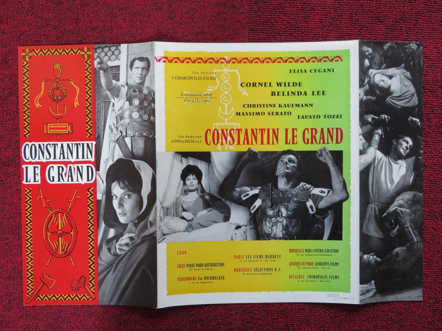 CONSTANTINE AND THE CROSS FRENCH BROCHURE CORNEL WILDE BELINDA LEE 1961 Rendezvous Cinema Movie posters