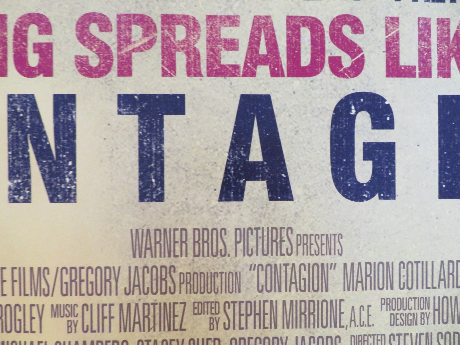 CONTAGION UK QUAD (30"x 40") ROLLED POSTER GWYNETH PALTROW MATT DAMON 2011 Rendezvous Cinema Movie posters