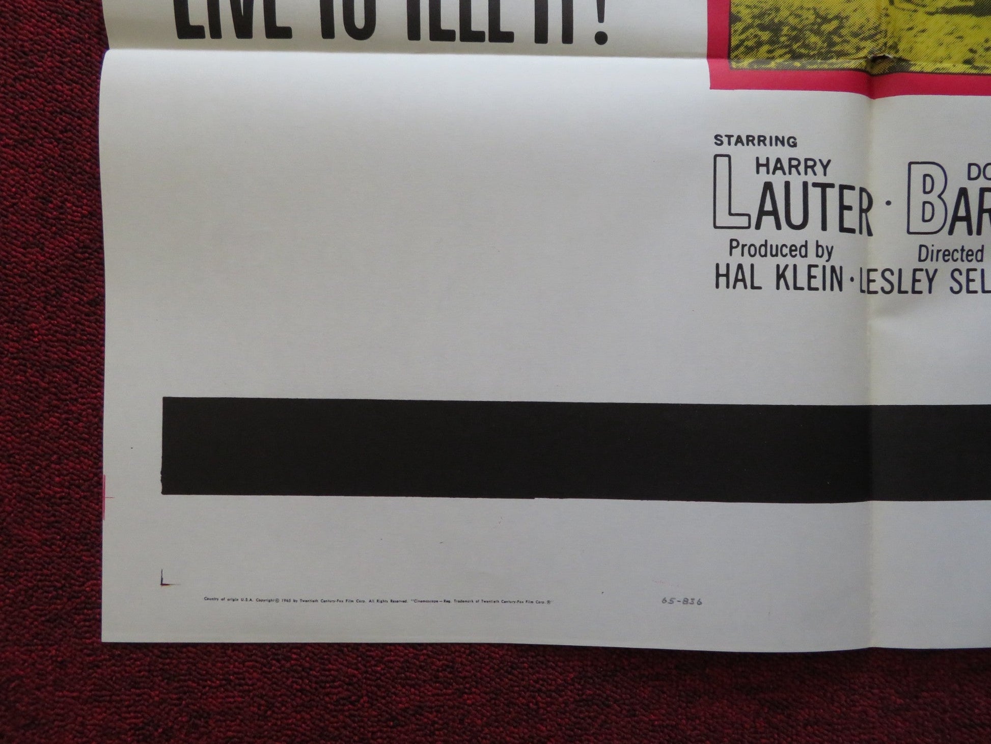 CONVICT STAGE FOLDED US ONE SHEET POSTER HARRY LAUTER DONALD BARRY 1965 Rendezvous Cinema Movie posters