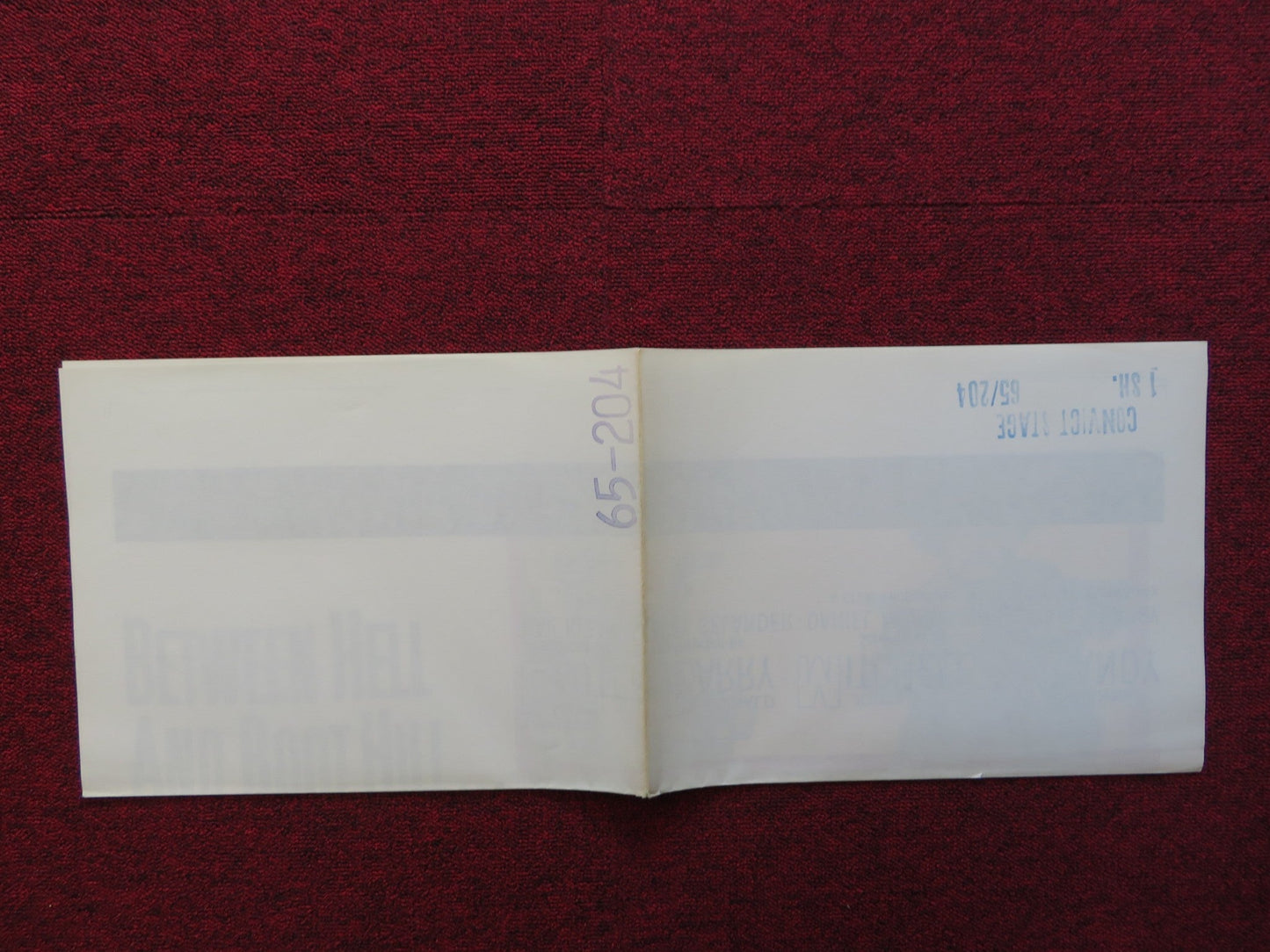 CONVICT STAGE FOLDED US ONE SHEET POSTER HARRY LAUTER DONALD BARRY 1965 Rendezvous Cinema Movie posters