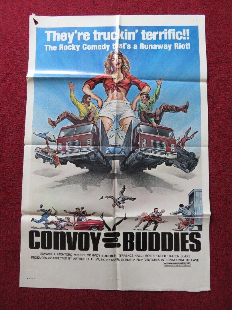 CONVOY BUDDIES FOLDED US ONE SHEET POSTER TERRENCE HALL BOB SPENCER 1977 Movie posters