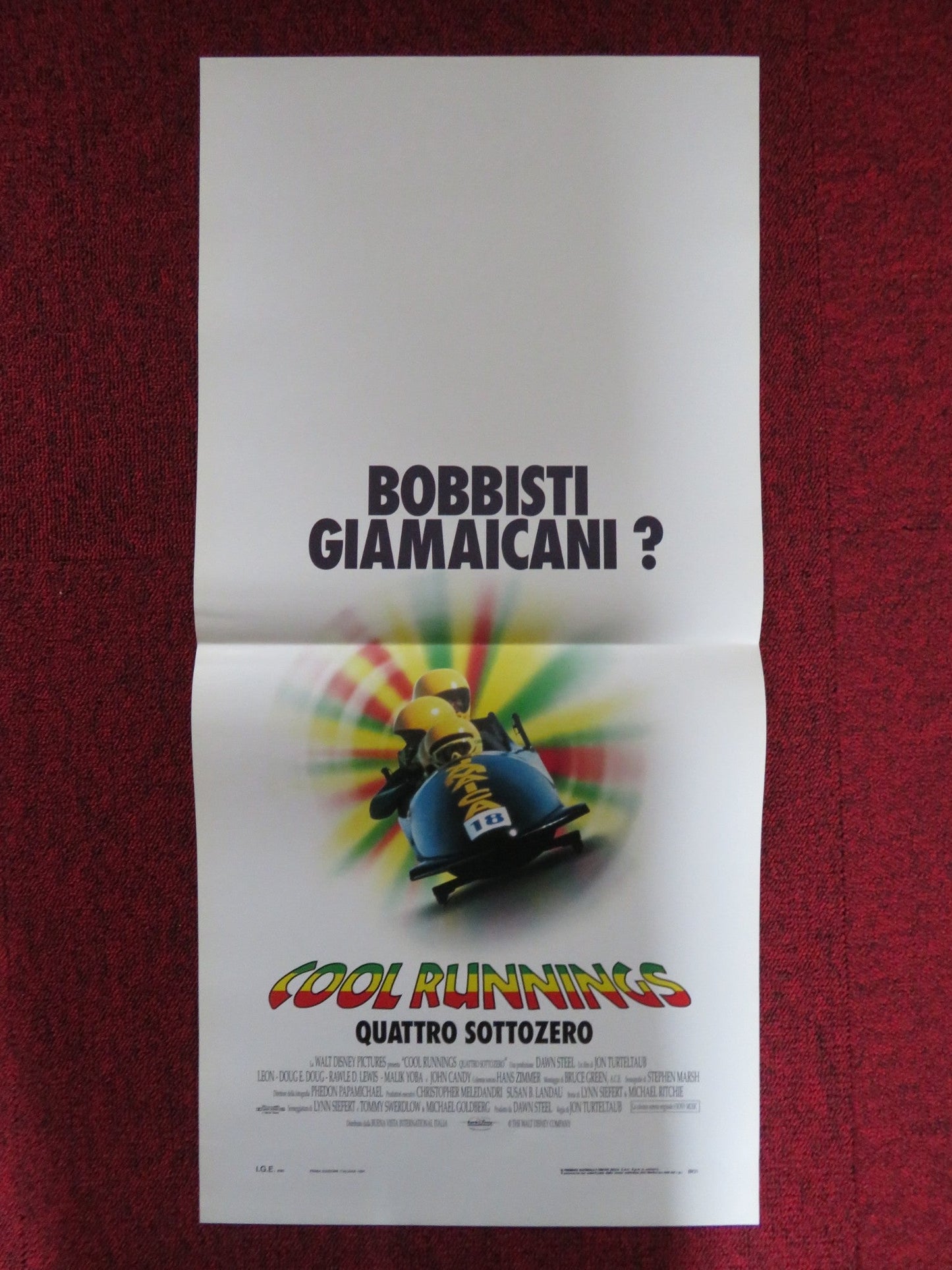 COOL RUNNINGS ITALIAN LOCANDINA POSTER JOHN CANDY DOUG E. DOUG 1993 Rendezvous Cinema Movie posters
