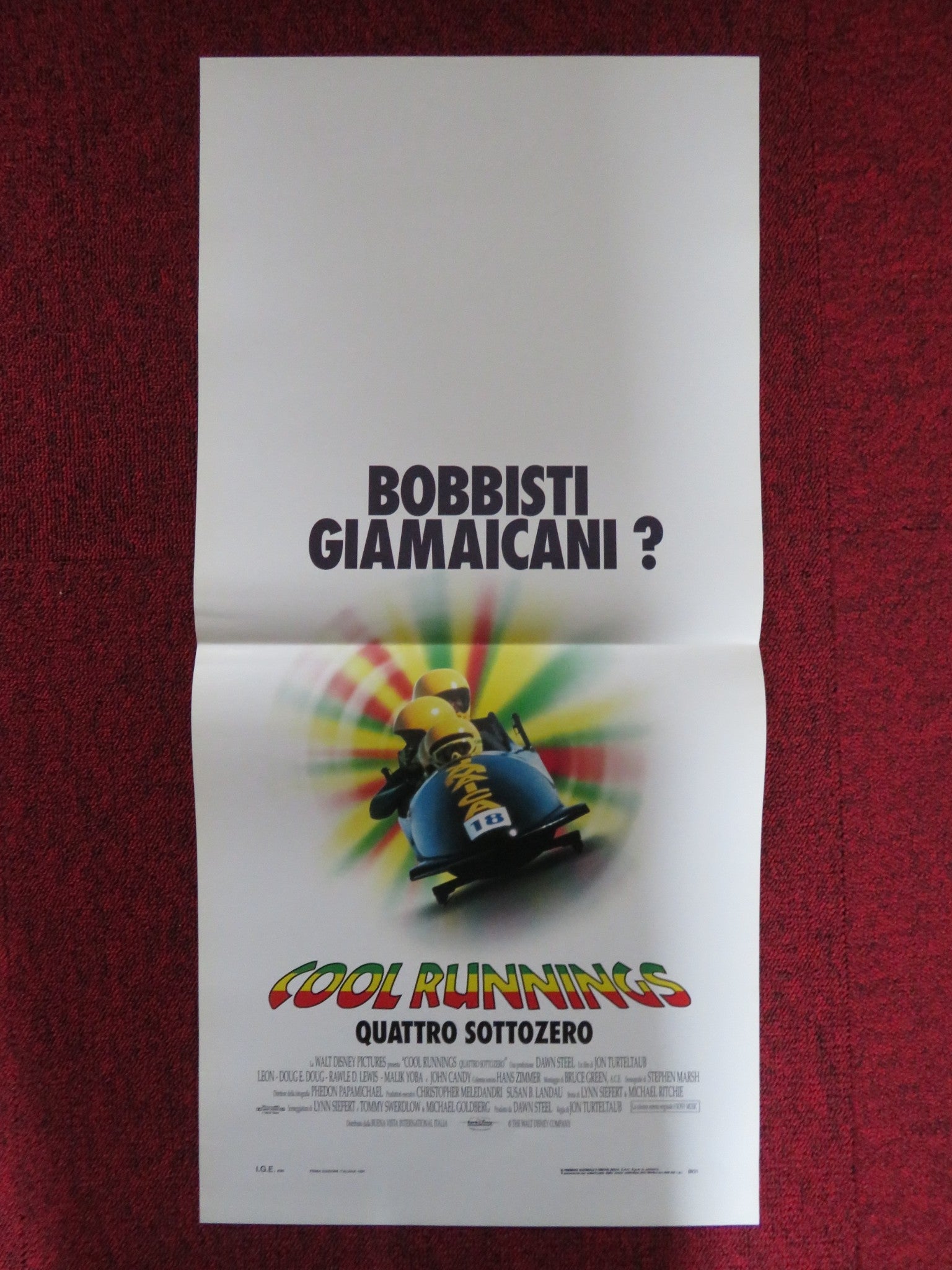 COOL RUNNINGS ITALIAN LOCANDINA POSTER JOHN CANDY DOUG E. DOUG 1993 Rendezvous Cinema Movie posters