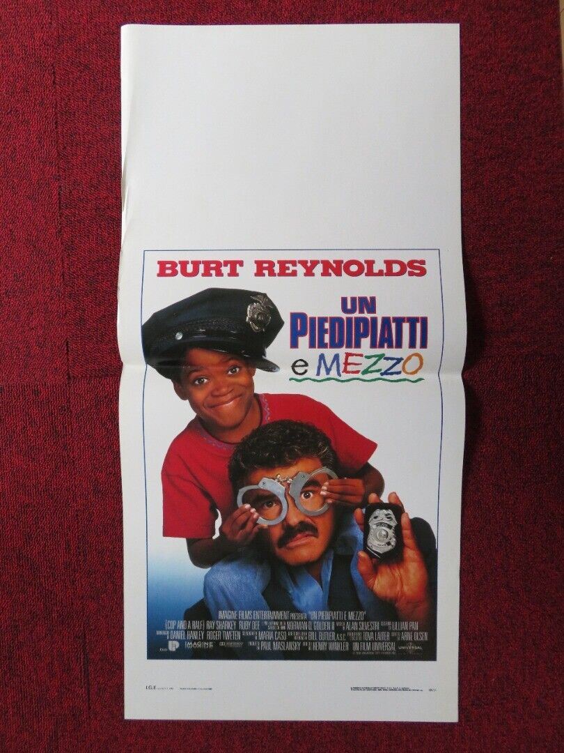 COP & 1/2 ITALIAN LOCANDINA (27.5"x13") POSTER BERT REYNOLDS RAY SHARKEY 1993 Movie posters