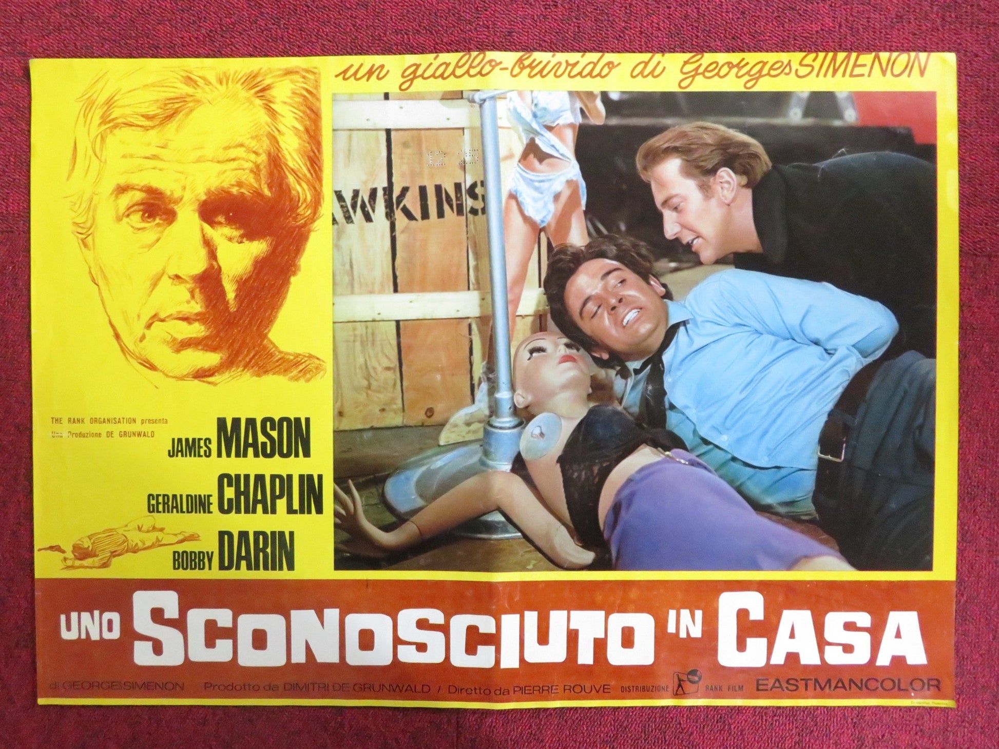 COP - OUT - B ITALIAN FOTOBUSTA POSTER JAMES MASON GERALDINE CHAPLIN 1967 Rendezvous Cinema Movie posters