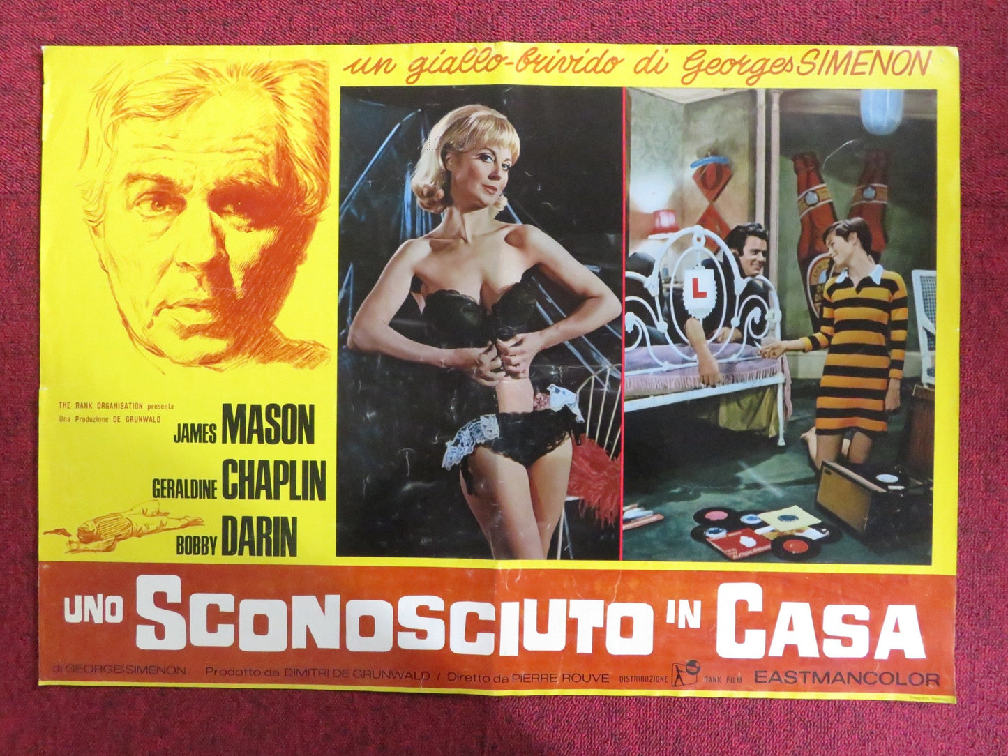 COP - OUT - G ITALIAN FOTOBUSTA POSTER JAMES MASON GERALDINE CHAPLIN 1967 Rendezvous Cinema Movie posters