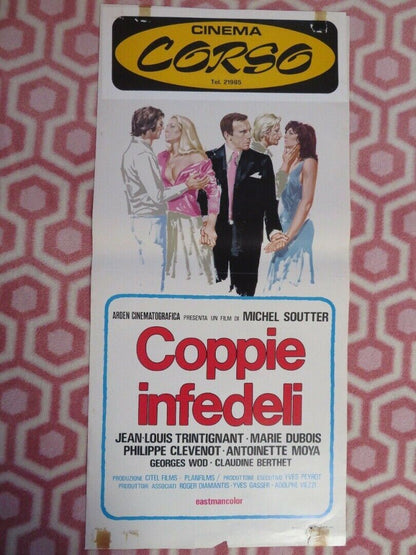 COPPIE INFEDELI / Escapade ITALIAN LOCANDINA (27.5"x13") POSTER M SOUTTER 1974 Movie posters
