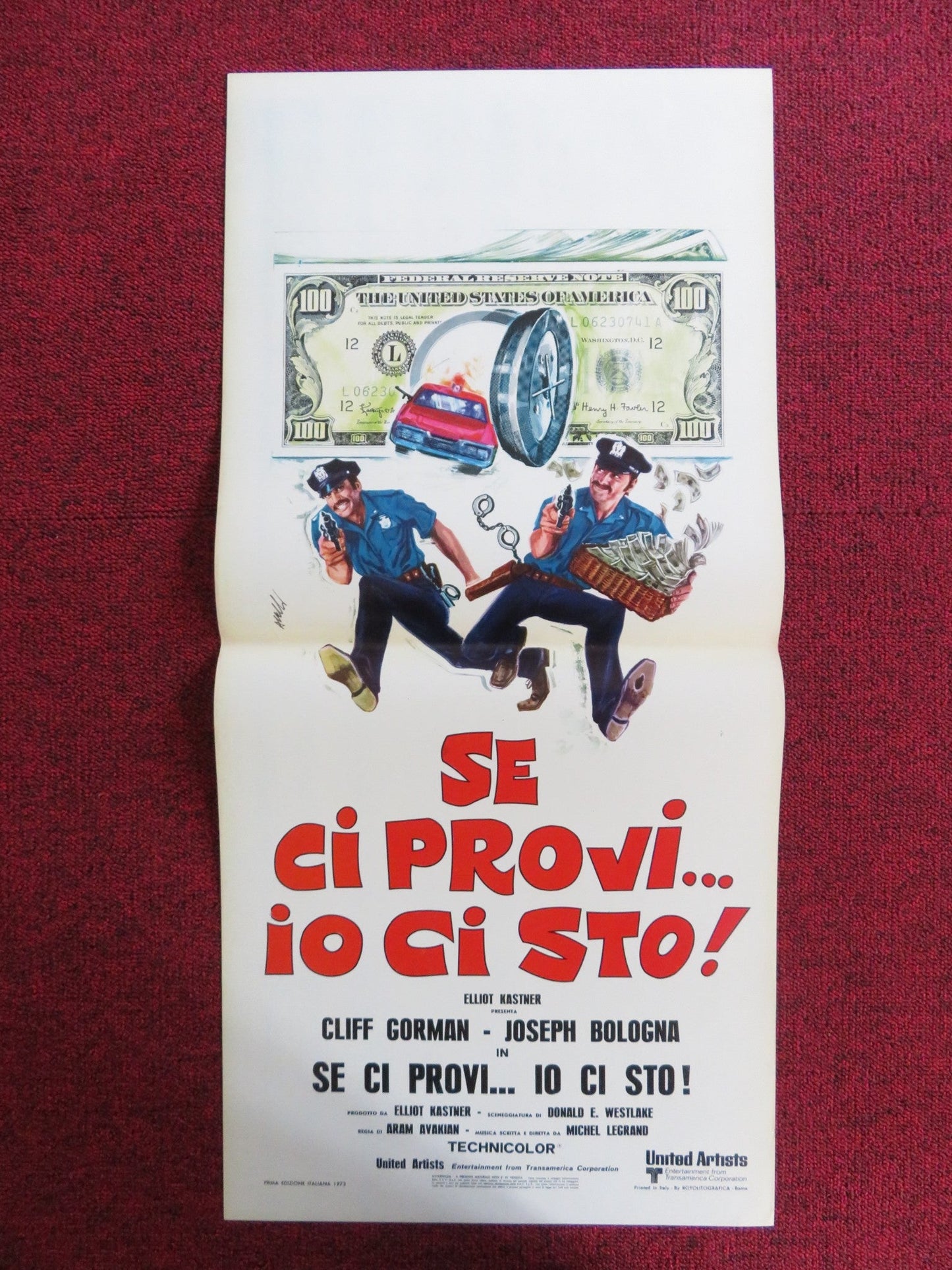 COPS AND ROBBERS - B ITALIAN LOCANDINA POSTER CLIFF GORMAN JOSEPH BOLOGNA 1973 Rendezvous Cinema Movie posters
