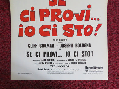 COPS AND ROBBERS - B ITALIAN LOCANDINA POSTER CLIFF GORMAN JOSEPH BOLOGNA 1973 Rendezvous Cinema Movie posters