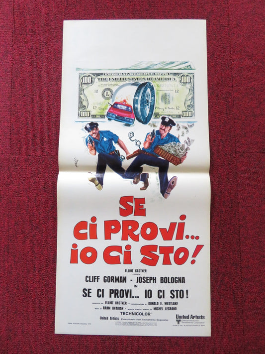 COPS AND ROBBERS ITALIAN LOCANDINA POSTER CLIFF GORMAN JOSEPH BOLOGNA 1973 Rendezvous Cinema Movie posters