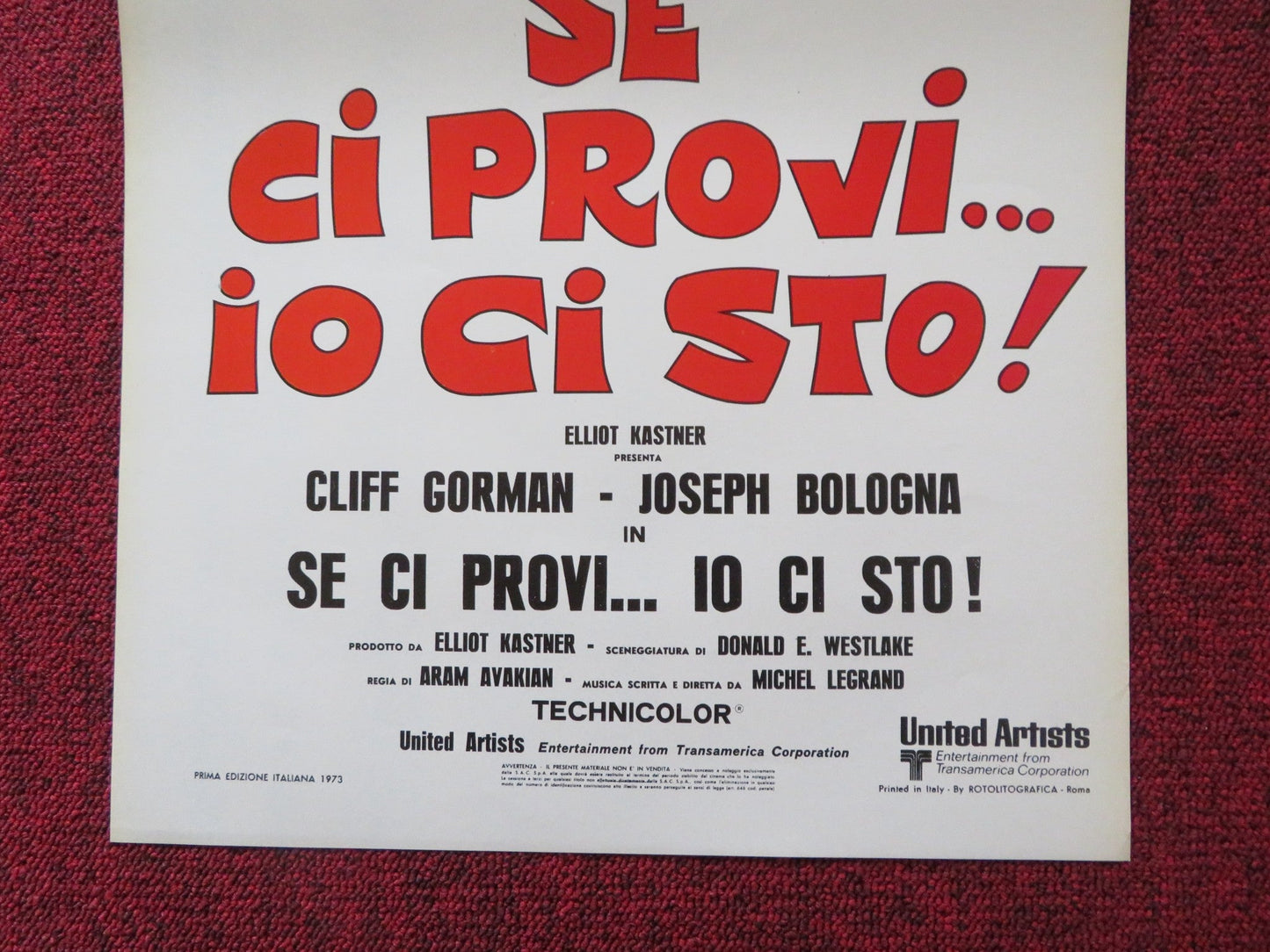 COPS AND ROBBERS ITALIAN LOCANDINA POSTER CLIFF GORMAN JOSEPH BOLOGNA 1973 Rendezvous Cinema Movie posters
