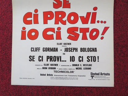 COPS AND ROBBERS ITALIAN LOCANDINA POSTER CLIFF GORMAN JOSEPH BOLOGNA 1973 Rendezvous Cinema Movie posters