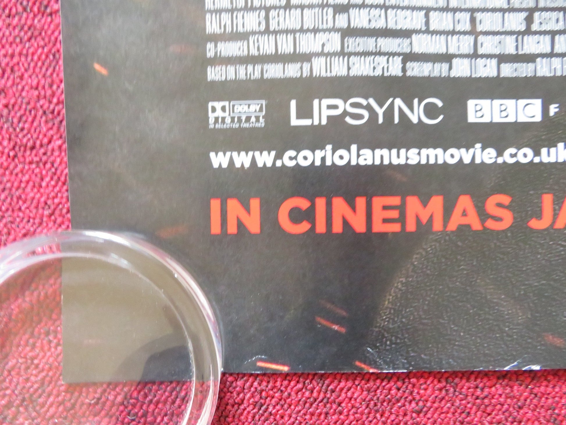 CORIOLANUS UK QUAD (30"x 40") ROLLED POSTER GERARD BUTLER RALPH FIENNES 2011 Rendezvous Cinema Movie posters