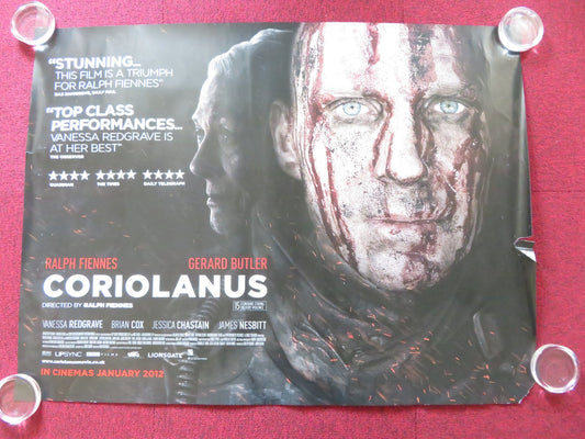 CORIOLANUS UK QUAD (30"x 40") ROLLED POSTER GERARD BUTLER RALPH FIENNES 2011 Rendezvous Cinema Movie posters