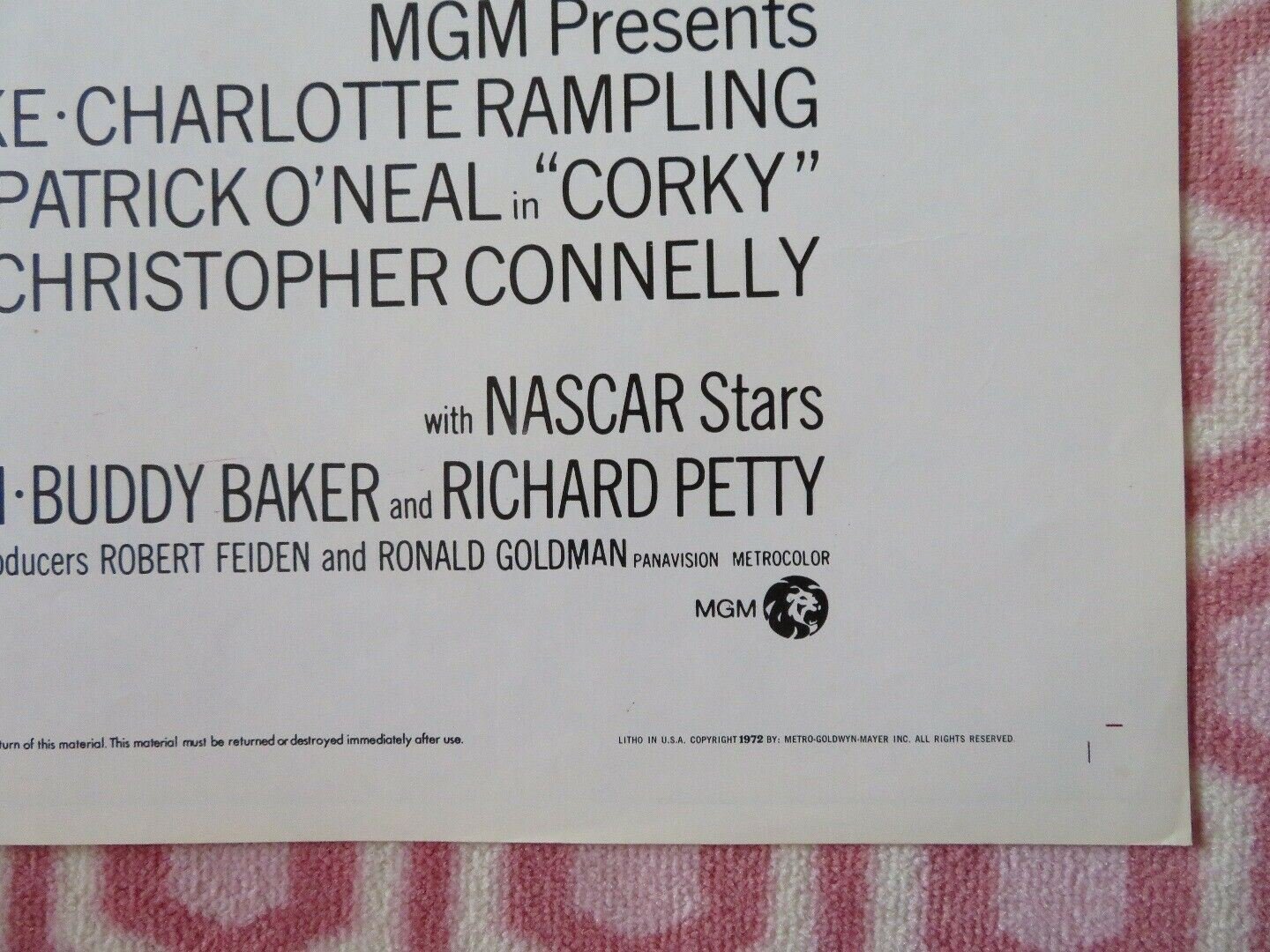 CORKY FOLDED US ONE SHEET POSTER ROBERT BLAKE CHARLOTTE RAMPLING 1972 - Rendezvous Cinema