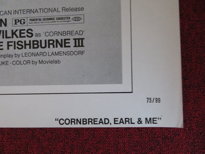 CORNBREAD, EARL AND ME FOLDED US ONE SHEET POSTER MOSES GUNN ROASLIND CASH 1975 Rendezvous Cinema Movie posters