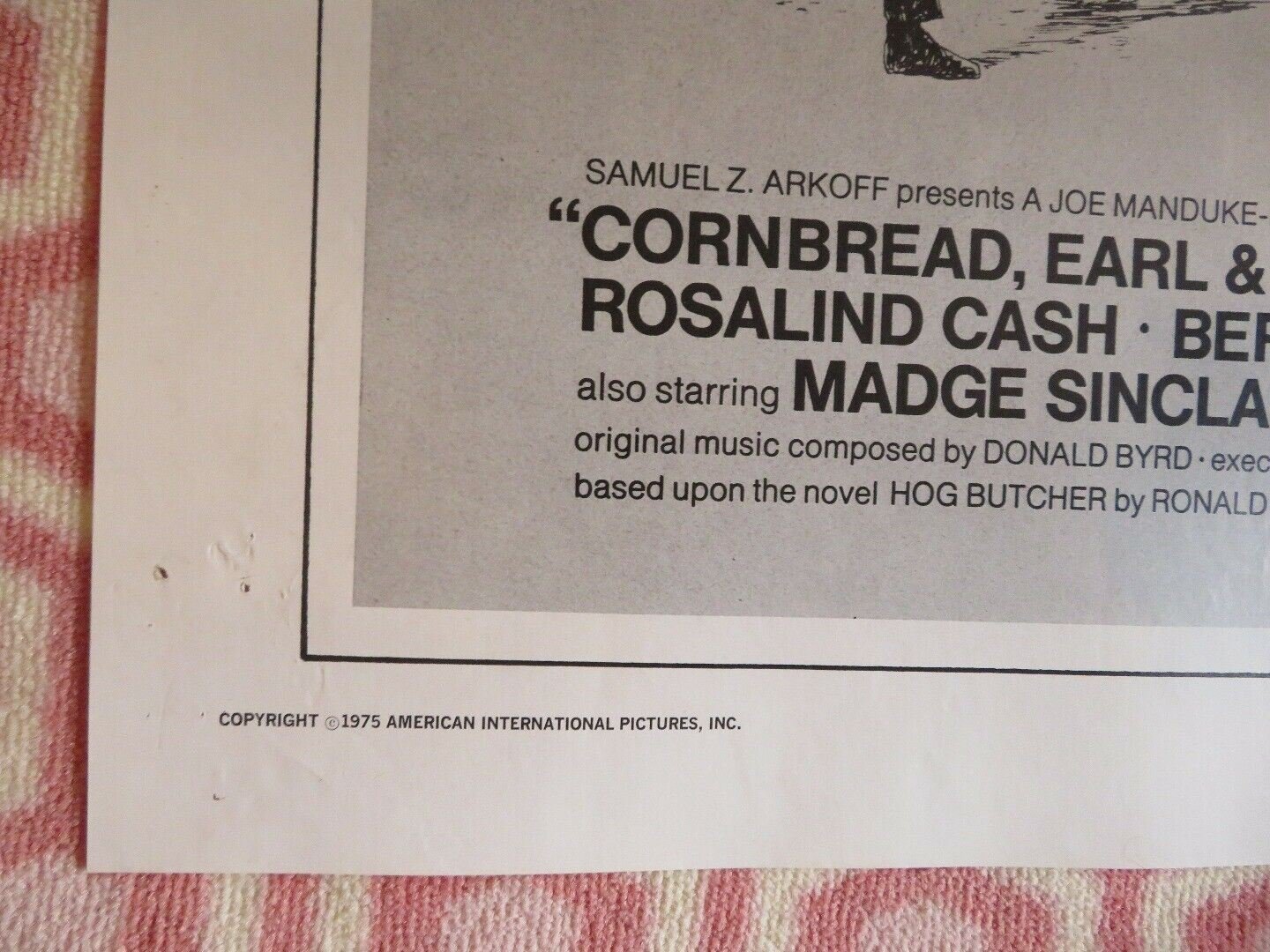 CORNBREAD, EARL & ME US ONE SHEET POSTER MOSES GUNN L.FISHBURNE1975 - Rendezvous Cinema