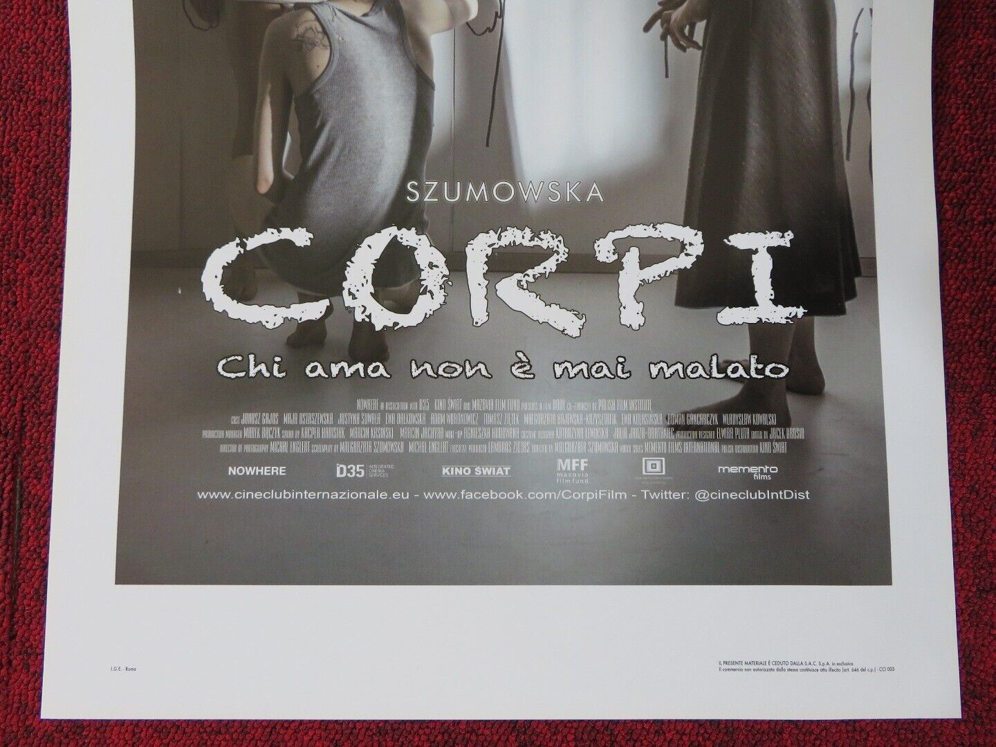 CORPI / BODY ITALIAN LOCANDINA (27"x13") POSTER JANUSZ GAJOS 2015 - Rendezvous Cinema