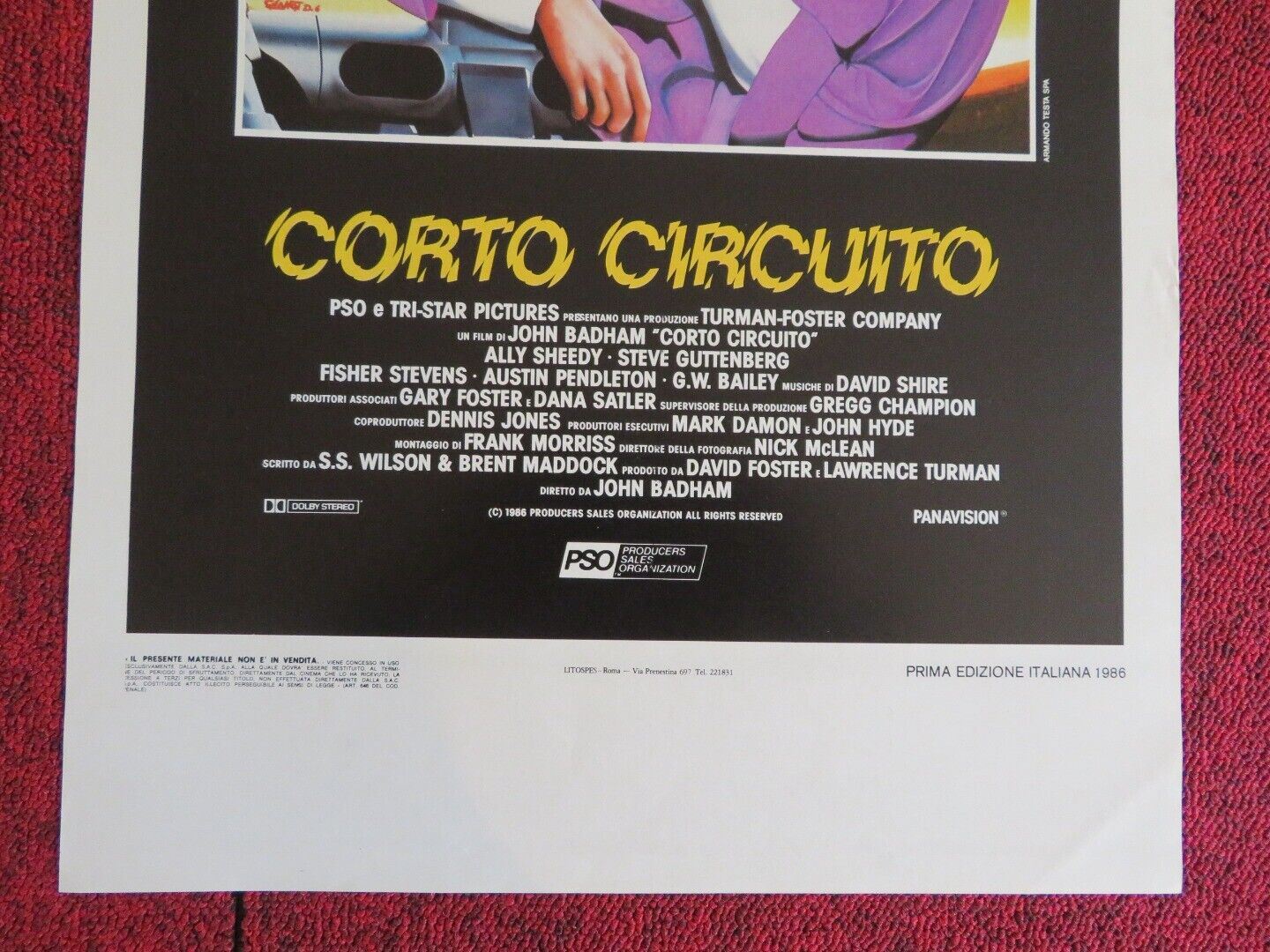 CORTO CIRCUITO / Short Circuit ITALIAN LOCANDINA (27.5"x13") POSTER 1986 - Rendezvous Cinema