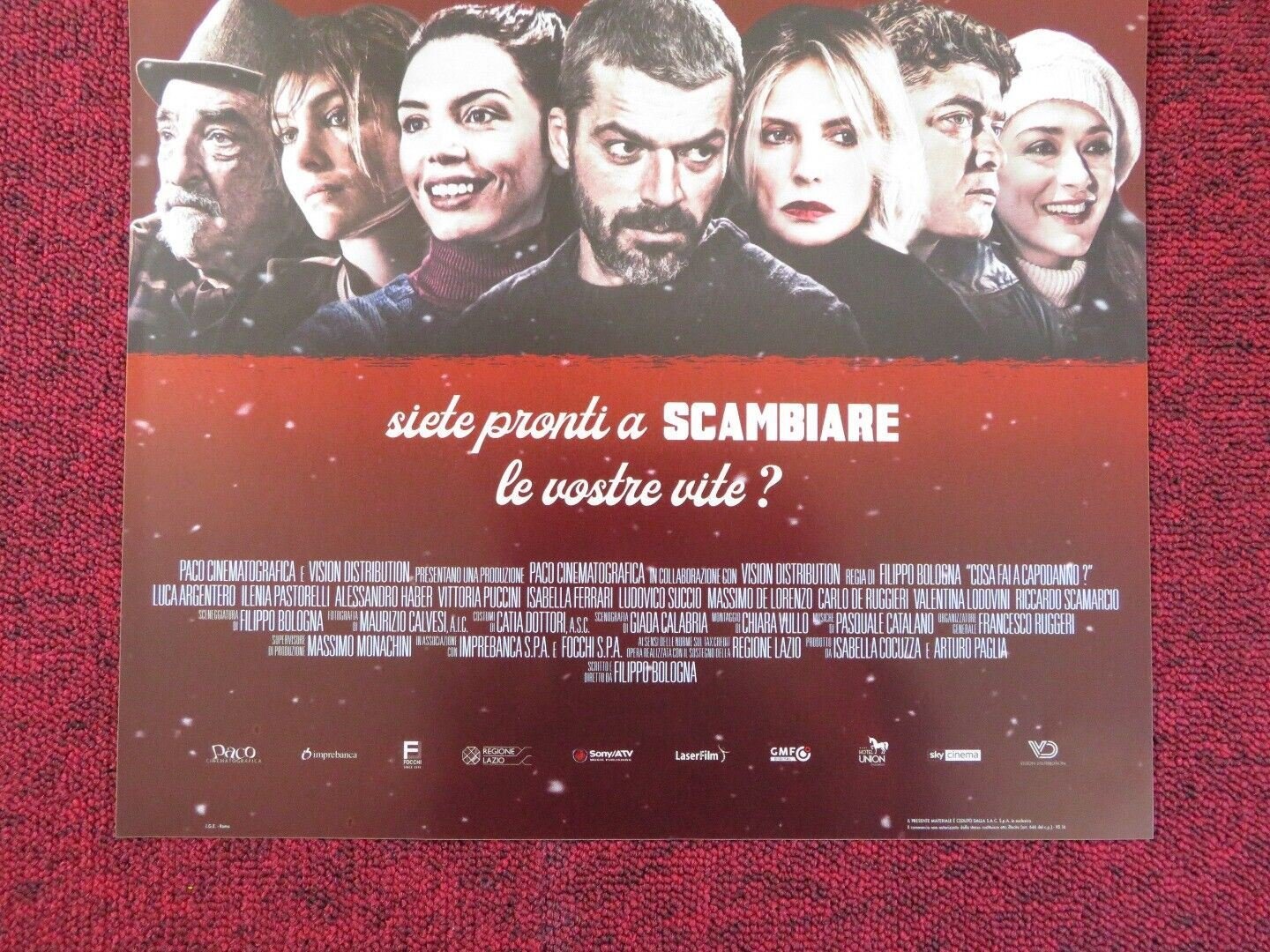 COSA FAI A CAPODANNO? ITALIAN LOCANDINA (26.5"x12.5") POSTER LUCA ARGENTERO '18 Movie posters