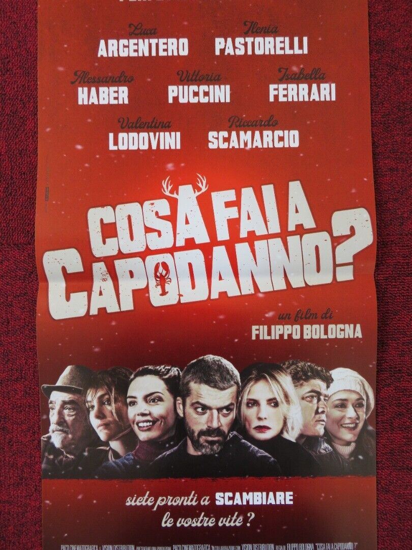 COSA FAI A CAPODANNO? ITALIAN LOCANDINA (26.5"x12.5") POSTER LUCA ARGENTERO '18 Movie posters