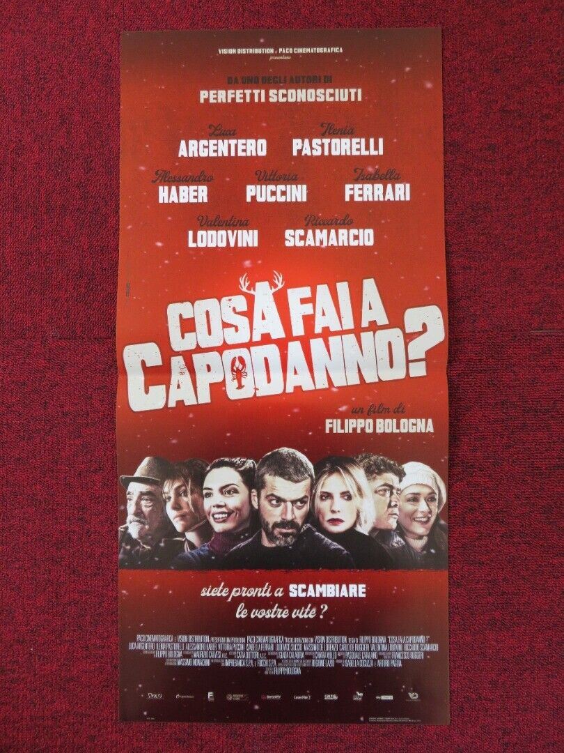 COSA FAI A CAPODANNO? ITALIAN LOCANDINA (26.5"x12.5") POSTER LUCA ARGENTERO '18 Movie posters