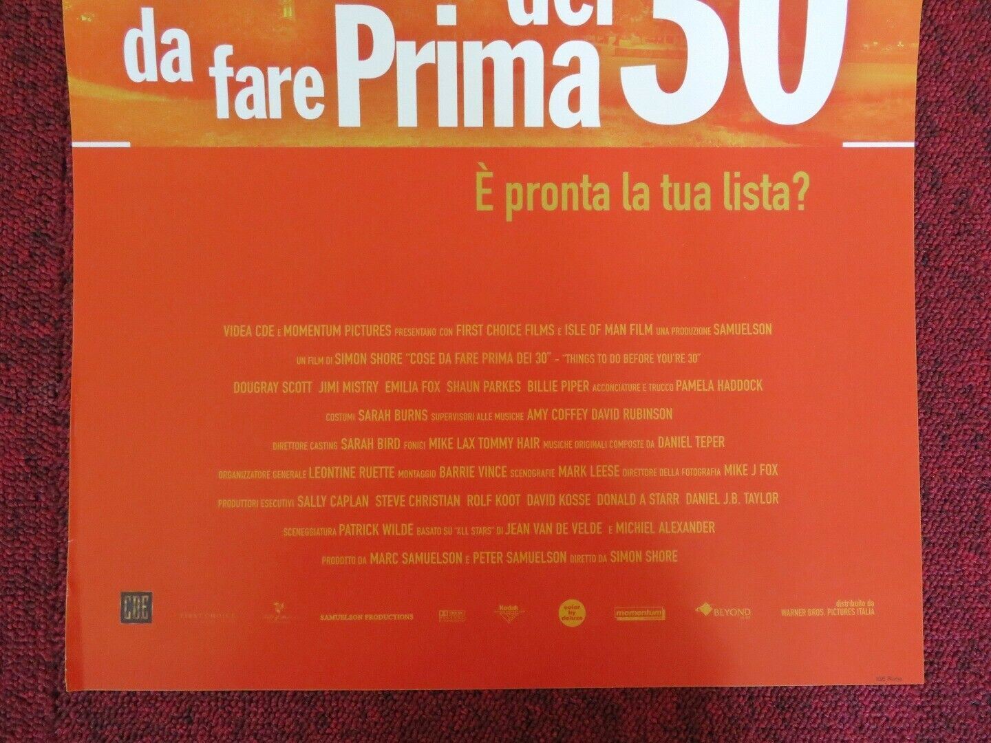 COSE DA FARE DEI PRIMA 30 ITALIAN LOCANDINA (26"x13") POSTER DOUGRAY SCOTT 2005 - Rendezvous Cinema
