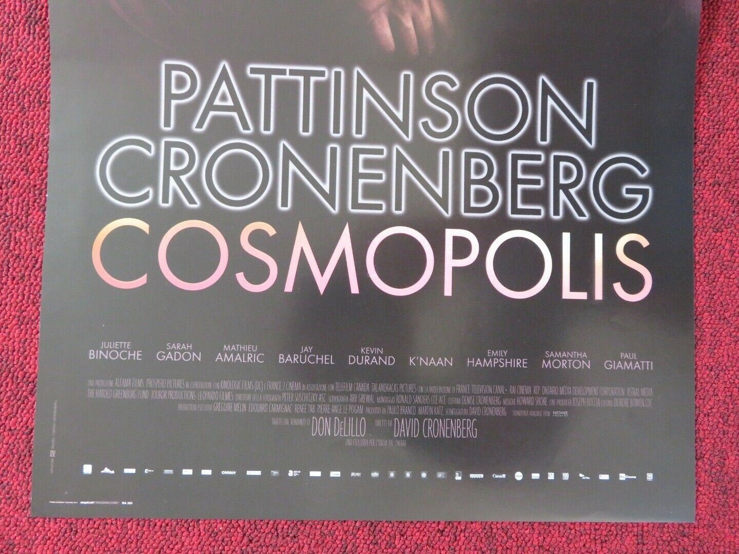 COSMOPOLIS ITALIAN LOCANDINA (26.5"x12.5") POSTER PATTINSON CRONENBERG 2012 Movie posters