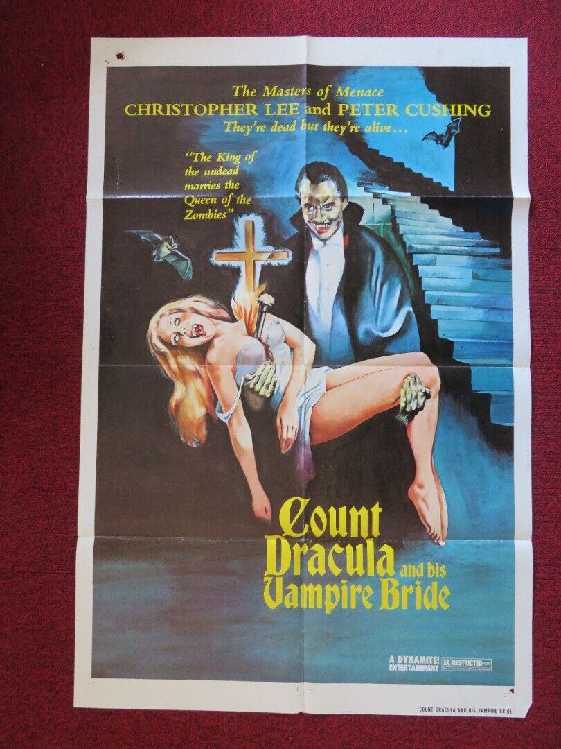 COUNT DRACULA AND HIS VAMPIRE BRIDE FOLDED US ONE SHEET POSTER 1973 - Rendezvous Cinema