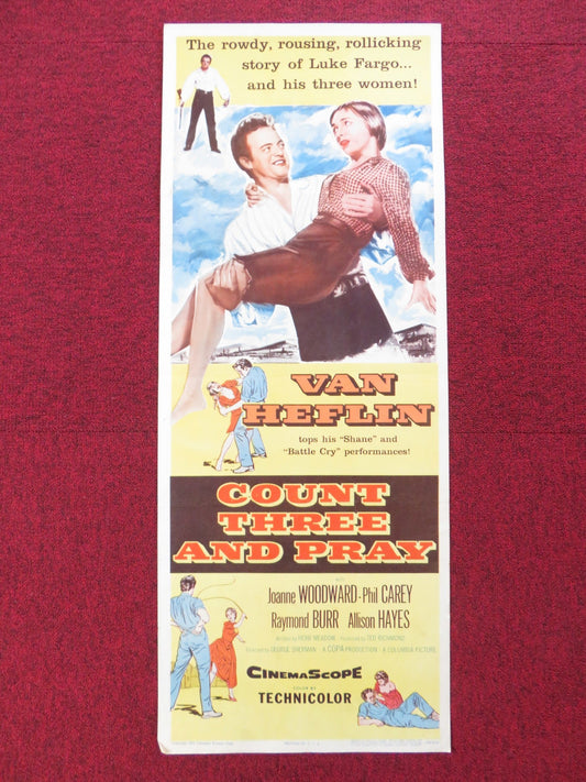COUNT THREE AND PRAY US INSERT (14"x 36") POSTER VAN HEFLIN JOANNE WOODWARD 1955 Rendezvous Cinema Movie posters